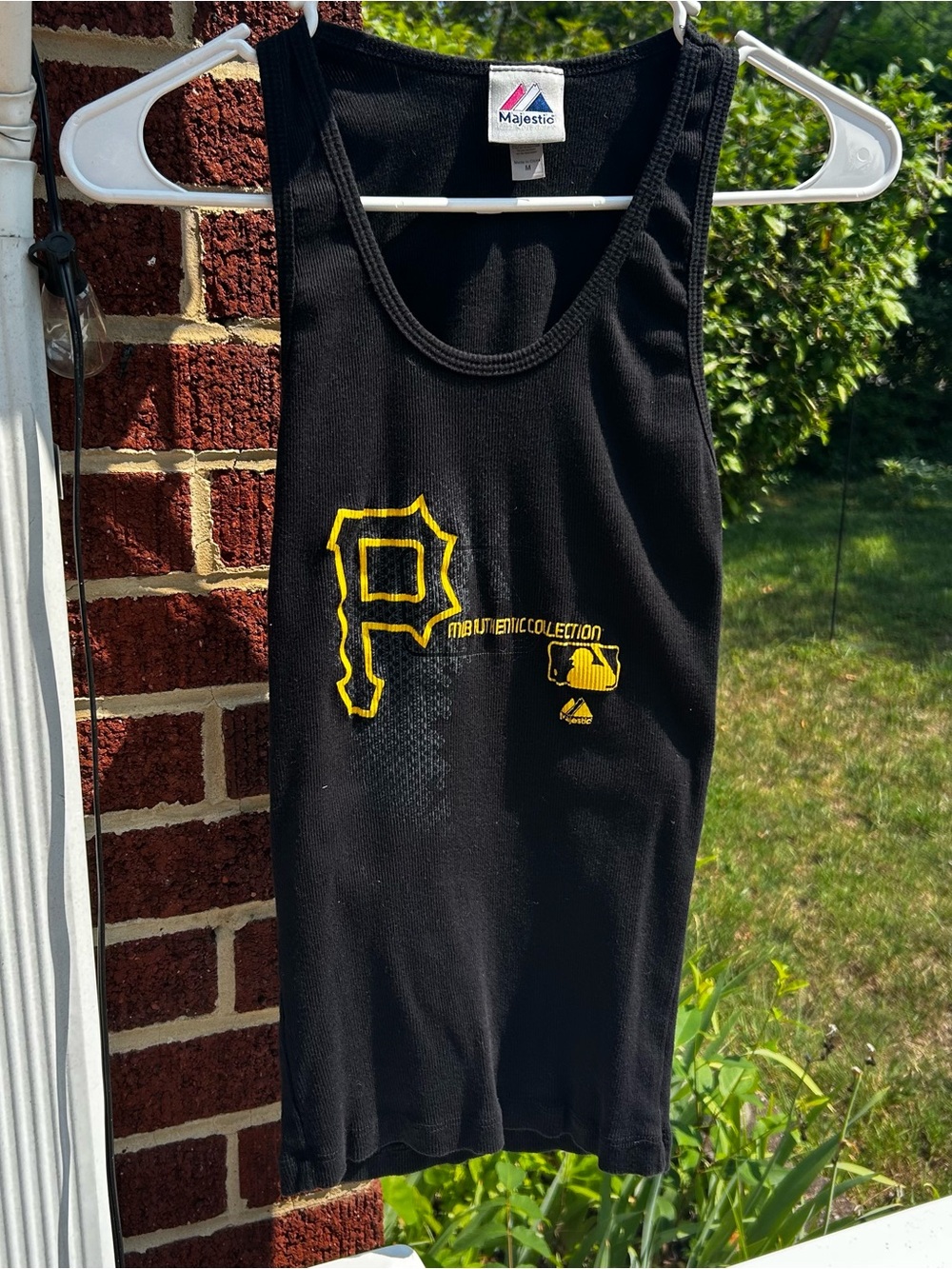 Majestic Black Tank Top with Yellow Pittsburgh Logo